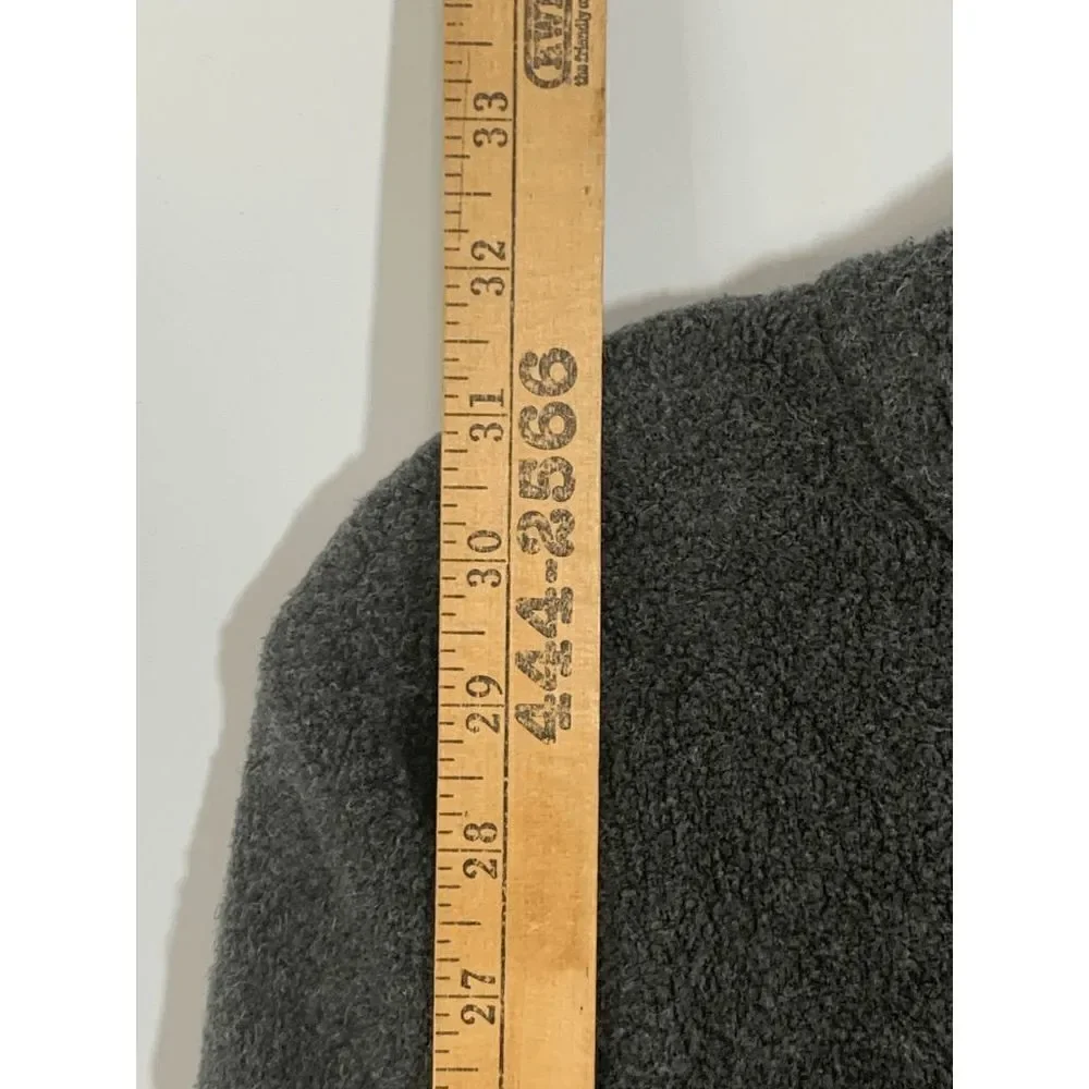 Vintage Norm Thompson Mens 1/2 Button Fleece Pullover Sweater Gray Size Large